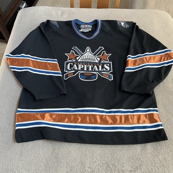 CCM Other - VINTAGE CCM WASHINGTON CAPITALS ALTERNATE HOCKEY JERSEY BLACK SZ. 2XL